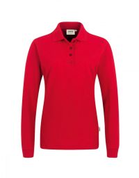 Langarm Poloshirt Damen Rot