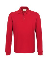 Langarm Poloshirt Herren Rot