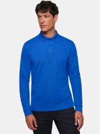Langarm Poloshirt Herren in Blau