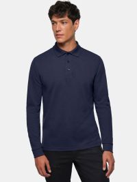 Langarm Poloshirt Herren Dunkelblau