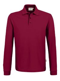 Langarm Poloshirt Herren Weinrot Comfort Fit
