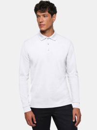 Langarm Poloshirt Herren Weiß