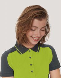 Damen Performance Poloshirt Contrast