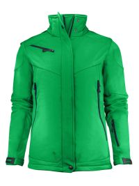 Grüne Softshelljacke Damen – wetterfeste Outdoorjacke mit Kapuze und Fleecefutter