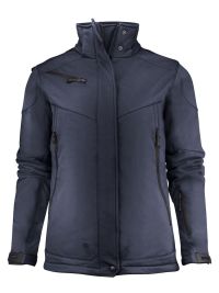 Schwarze Softshelljacke Damen mit abnehmbarer Kapuze, Fleece-Futter und Reißverschlusstaschen – ideal für Herbst und Winter