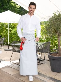 Lange graue Bistroschürze mit Tasche für Damen und Herren – 100x100 cm – ideal für Gastronomie, Küche und Servicepersonal