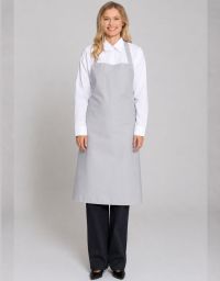Kochschürze Latzschürze Pale Grey – taschenlos, hellgrau, für professionelle Küche
