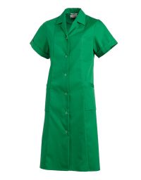 Grüner Labormantel Damen kurzarm mit Taschen für Praxis und Labor