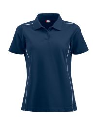 Damen Sport Poloshirt aus leichtem Piqué in lockerer Passform, mit Kontrastpaspeln an Schultern und Seiten, Ton-in-Ton-Knopfleiste und Seitenschlitzen.