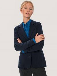 Damen Sweat Blazer in Dunkelblau – eleganter Business-Look aus weichem French Terry für Büro und Freizeit