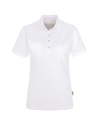Weißes Funktions Poloshirt Damen mit Knopfleiste für Pflege und Medizin