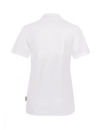 Weißes Funktions Poloshirt Damen mit Knopfleiste für Pflege und Medizin