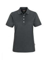 Damen Poloshirt anthrazit mit kurzer Knopfleiste für Pflege und Verkauf