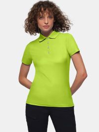 Grünes Funktions Poloshirt Damen mit weißer Knopfleiste für Pflege und Therapie