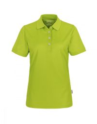 Grünes Funktions Poloshirt Damen mit weißer Knopfleiste für Pflege und Therapie