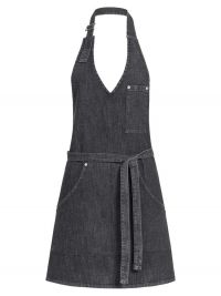 Damen Jeans Latzschürze Schwarz