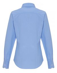 Bluse hellblau gestreifter kragen