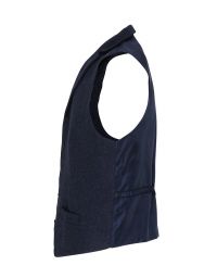 Herren Weste Blau – Elegante Serviceweste mit Reverskragen, 5-Knöpfen und Satin-Stoffrücken für Berufsbekleidung in Gastronomie, Hotellerie und Business