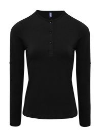 Langarmshirt Damen Schwarz