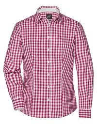 Karo Bluse weinrot-weiß