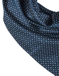 Blau gemustertes Business Halstuch für Damen mit feinem Quadrat Punktmuster und dezenter Glanzoptik