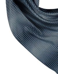 Blau grau kariertes Business Halstuch für Damen mit feinem Mikrokaromuster und dezenter Glanzoptik