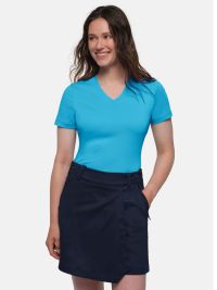 Damen T-Shirt in Petrol mit V-Ausschnitt – funktional, figurbetont und modern