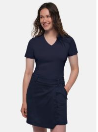Damen T-Shirt in Dunkelblau mit V-Ausschnitt – figurbetont, elegant und funktional