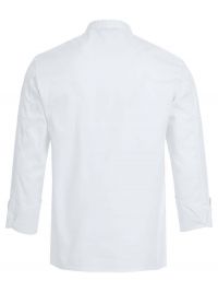 Greiff Kochjacke Herren Langarm in Weiß mit verdeckten Druckknöpfen, Armtasche und Lüftungslöchern – pflegeleichte Berufsbekleidung für Köche, Bäcker und Konditoren.