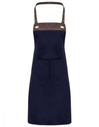 Bib Apron Espresso with Faux Leather