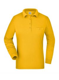 Ladies Workwear Polo Shirt Pocket Longsleeve Essential