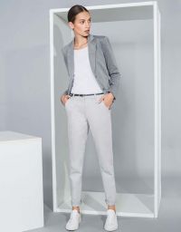 Daniel Hechter Damen Chino Hose Hellgrau