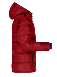 Winterjacke Herren Rot – gesteppte, wasserabweisende Jacke mit Kapuze, 2-Wege-Reißverschluss und Windschutzblende, ideal für kalte Tage