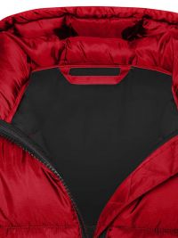 Winterjacke Herren Rot – gesteppte, wasserabweisende Jacke mit Kapuze, 2-Wege-Reißverschluss und Windschutzblende, ideal für kalte Tage