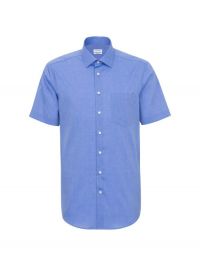 Herren Kurzarm Hemd Blau