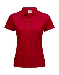 Damen Stretch Poloshirt Rot