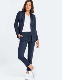 Elegante Jersey Hose für Damen in Schwarz – bequeme Businesshose mit geradem Schnitt und Bügelfalte