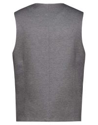 Herren Jersey Weste Grau Meliert – Regular Fit, 5-Knopf-Leiste, Leistentaschen, weicher Jersey-Stoff mit Stretch, Business- und Freizeitweste für Büro, Verkauf, Gastronomie