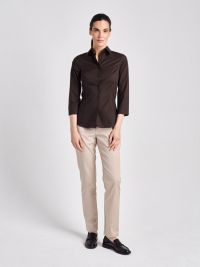 Damenbluse 3/4-Arm Braun