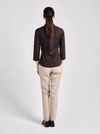 Damenbluse 3/4-Arm Braun