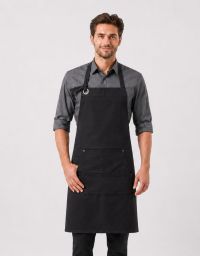 Latzschürze mit Tasche schwarz