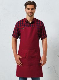 Latzschürze mit Taschen Weinrot