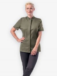 Modisches Kochhemd Damen Olivgrün