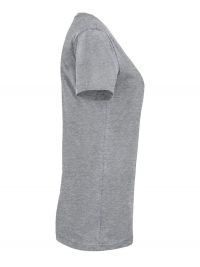Rundhals Damen T-Shirt Grau meliert