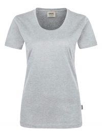 Grau meliertes Rundhals Damen T-Shirt