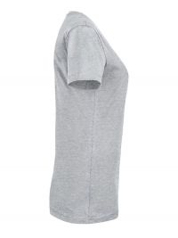 Grau meliertes Rundhals Damen T-Shirt