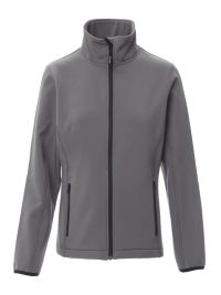 günstige Damen Softshelljacke in Grau mit wasserabweisender Beschichtung, 2-Wege-Reißverschluss und elastischen Ärmelbündchen