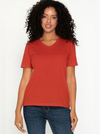 Rotes Damen T-Shirt mit Rundhals, tailliert, für Beruf & Freizeit