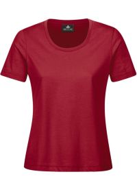 Bordeaux Damen T-Shirt mit Rundhals, tailliert, für Beruf & Freizeit