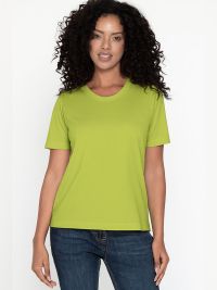 Hellgrünes Damen T-Shirt mit Rundhals, tailliert, für Beruf & Freizeit